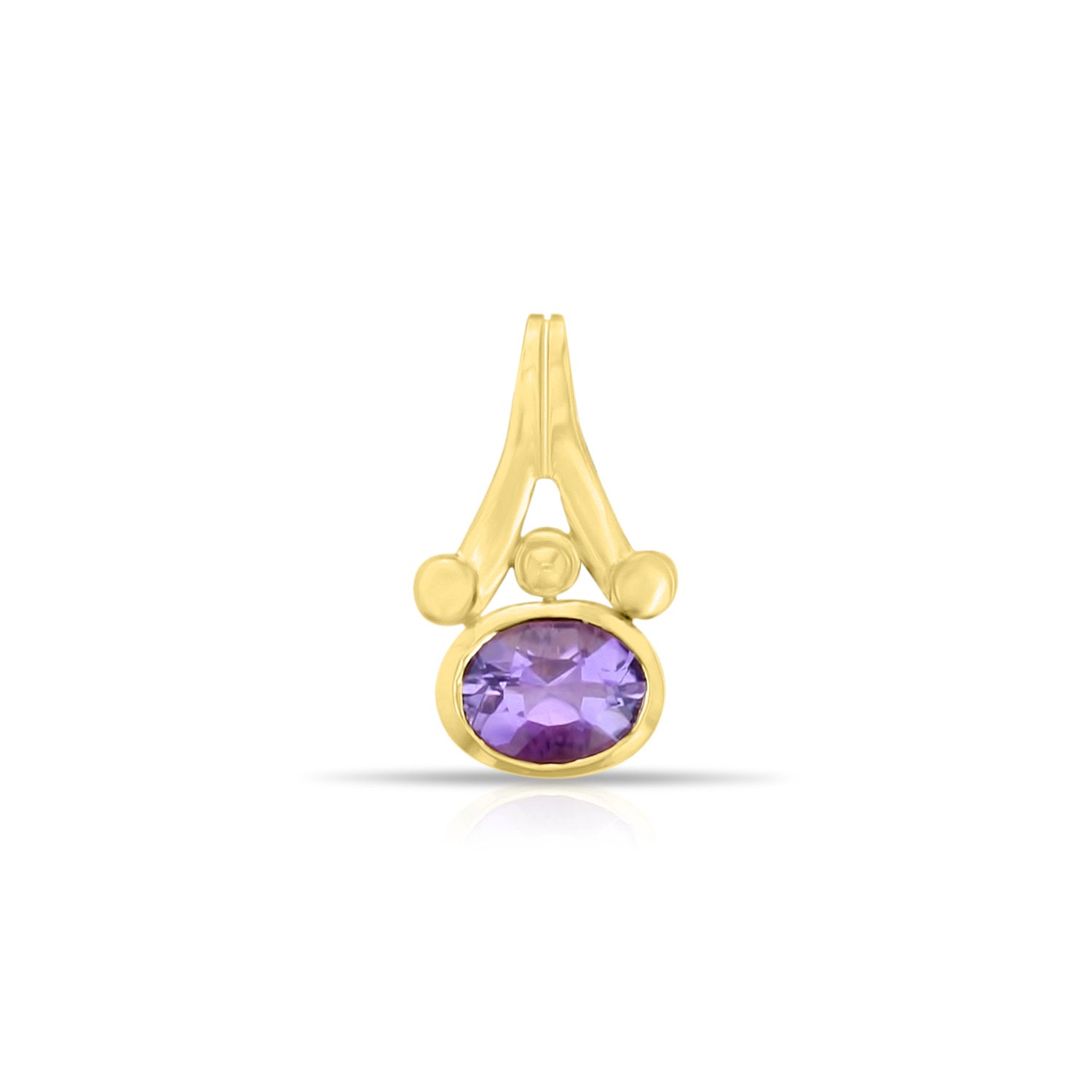 Oval Amethyst Pendant 3.00cttw 14k Yellow Gold