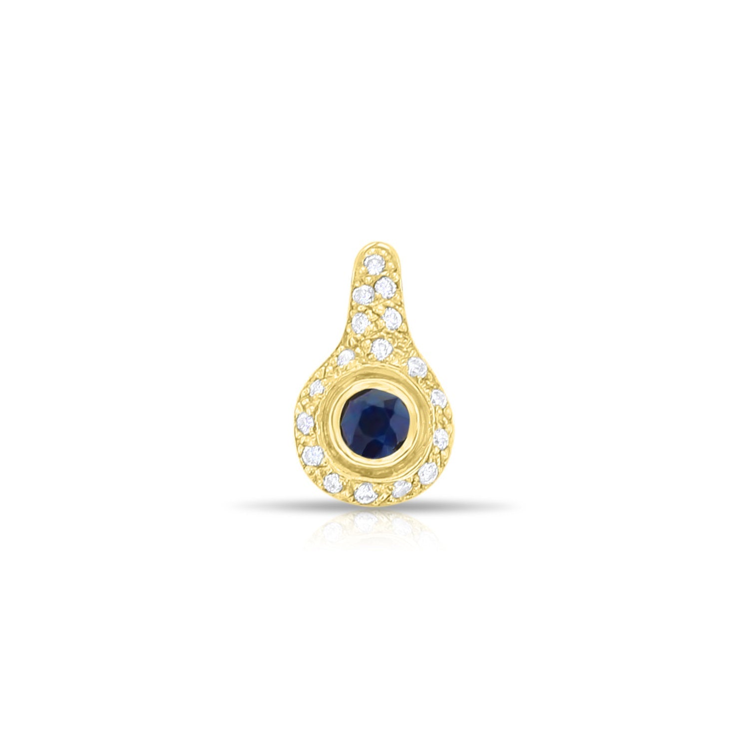 Sapphire Diamond Pendant .54cttw 14k Yellow Gold