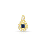 Sapphire Diamond Pendant .54cttw 14k Yellow Gold
