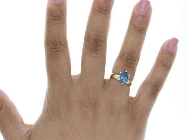 London Blue Topaz Engagement Ring 1.00cttw 14k Yellow Gold