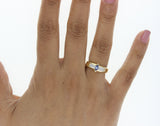 Diamond & Marquise Sapphire Ring .40cttw 14K Yellow Gold