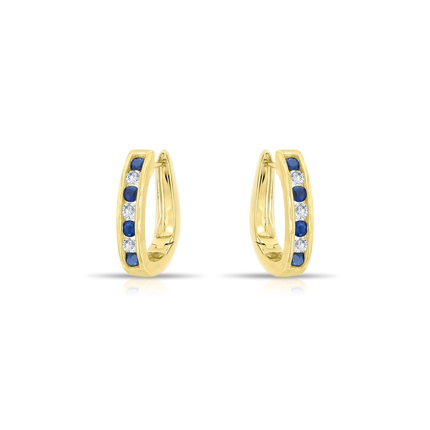 Sapphire Diamond Earrings .65cttw 14k Yellow Gold