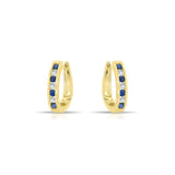 Sapphire Diamond Earrings .65cttw 14k Yellow Gold