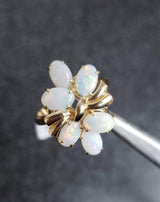 Oval Opal Cluster Ring 14k Yellow Gold