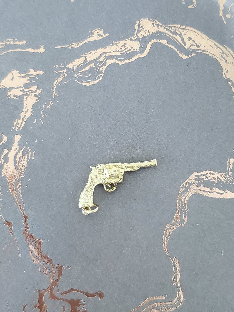 Gun Charm/Pendant 14k Yellow Gold