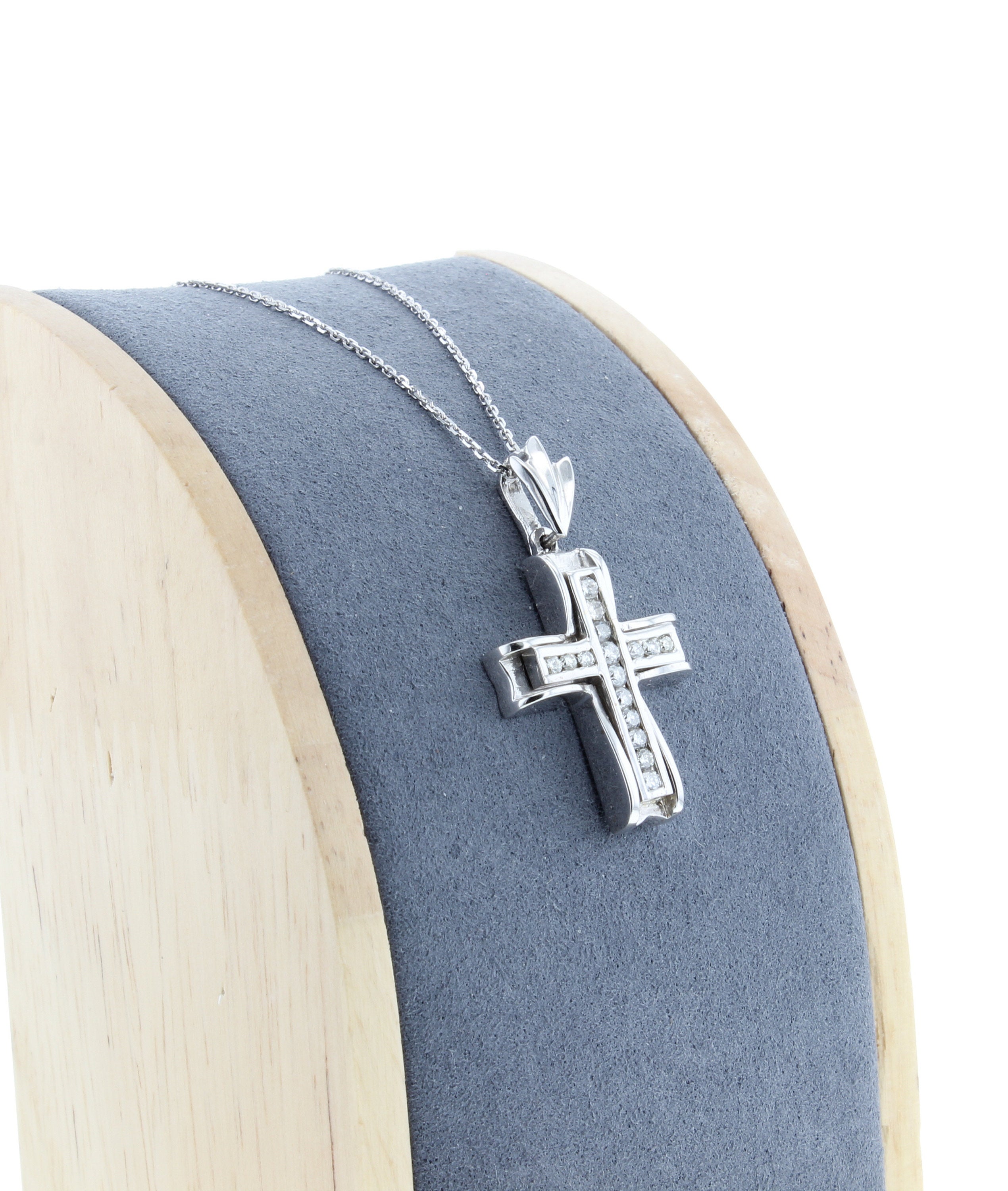 Diamond Cross Pendant .50cttw 14k White Gold