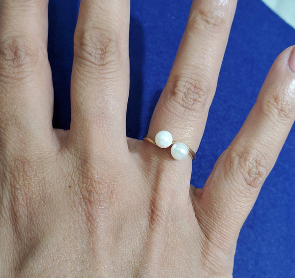 5MM Cultured Pearl Cluster Ring 14k Yellow Gold