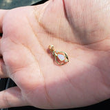 Pear Shaped Opal Pendant 14k Yellow Gold