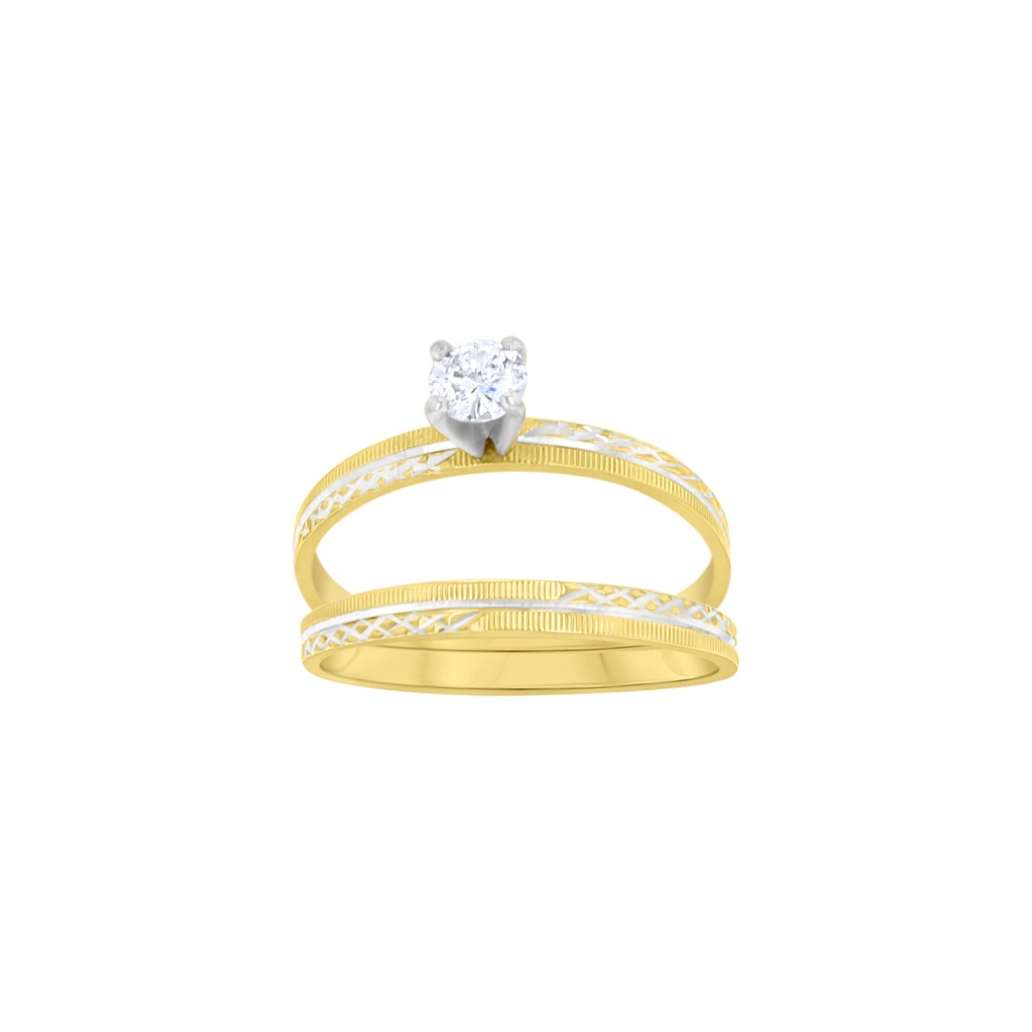 Diamond Ring Wedding Set .25cttw 14k Yellow Gold