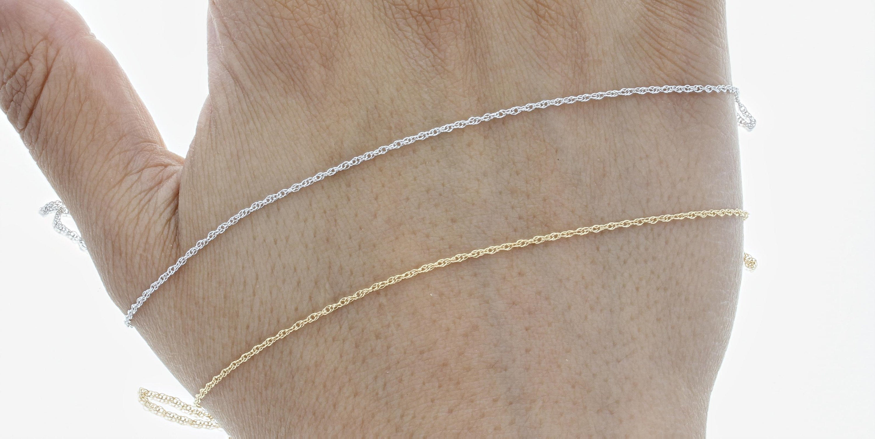 1.15MM Solid Gold Rope Chain 14K Yellow Gold or White Gold