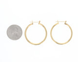 Polished Classic Thin 35mm 14k Yellow Gold Hoops
