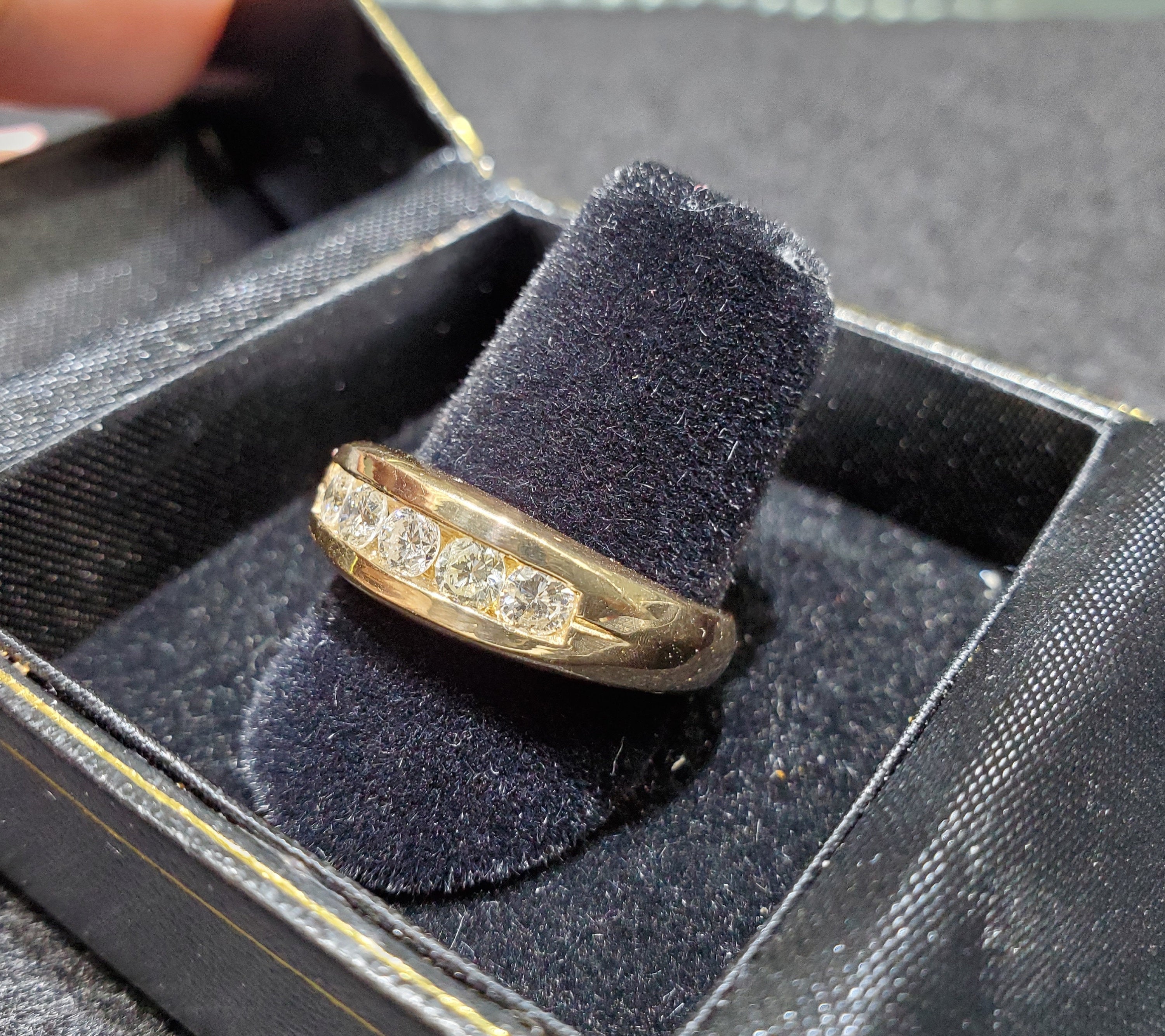 Mens Diamond Wedding Band .82cttw 14k Yellow Gold