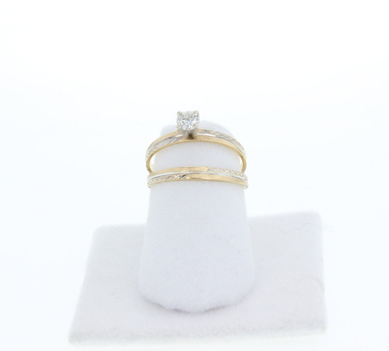 Diamond Ring Wedding Set .25cttw 14k Yellow Gold
