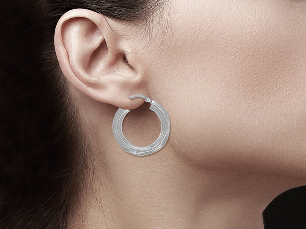 24mm white gold hoops