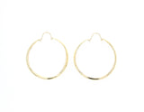 37MM Wide Curved Gold Hoops with Cuts 14k Yellow Gold