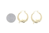 Polished Dolphin Gold Hoops 14k Yellow Gold