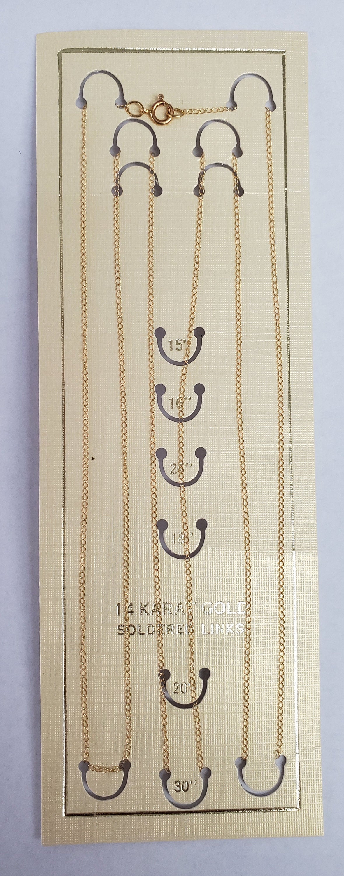 Cable Link Chain 14k Yellow Gold or 14k White Gold