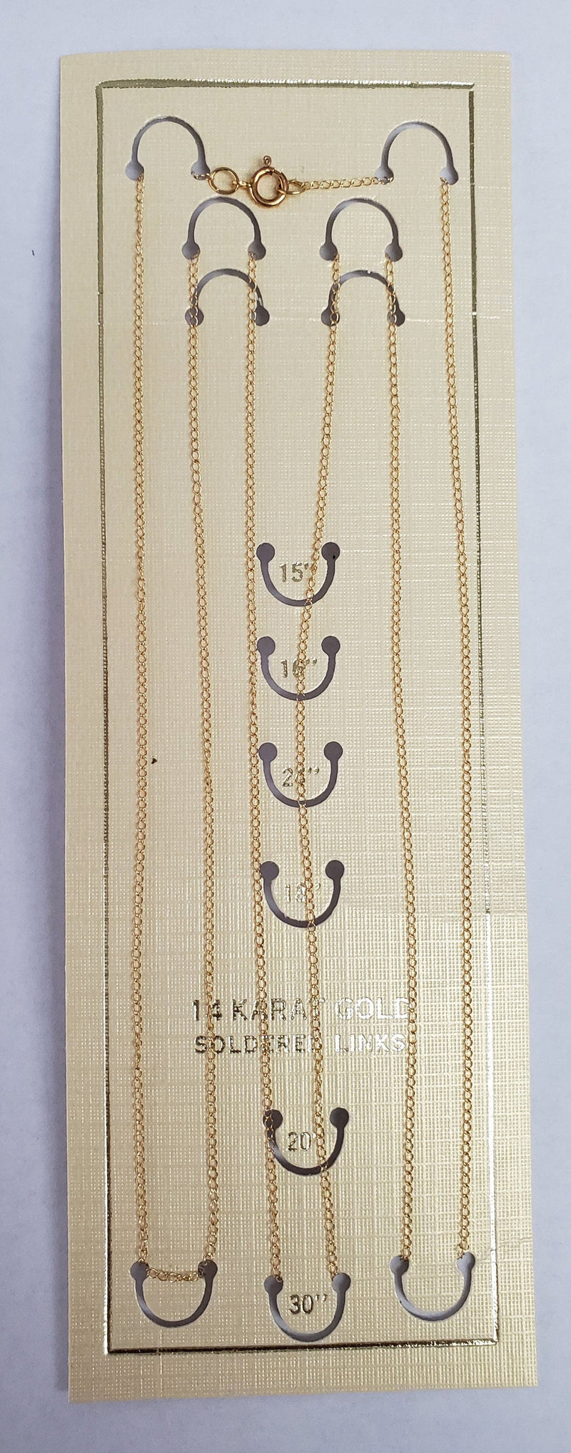 Cable Link Chain 14k Yellow Gold or 14k White Gold