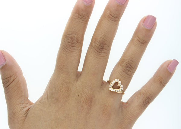 Heart Shaped Diamond Ring .25cttw 14k Yellow Gold