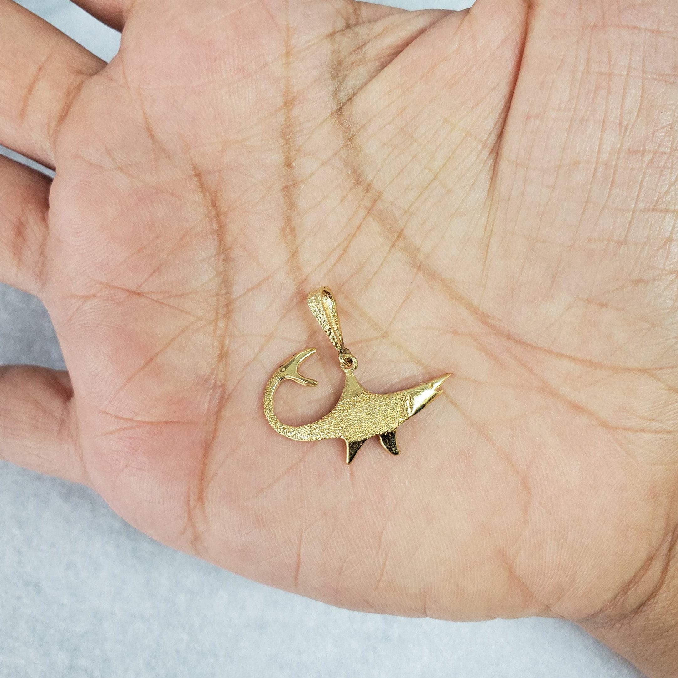 Sand Textured Fish 14k Yellow gold