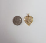 Diamond Encrusted Pave Heart Pendant .46cttw 14k Yellow Gold