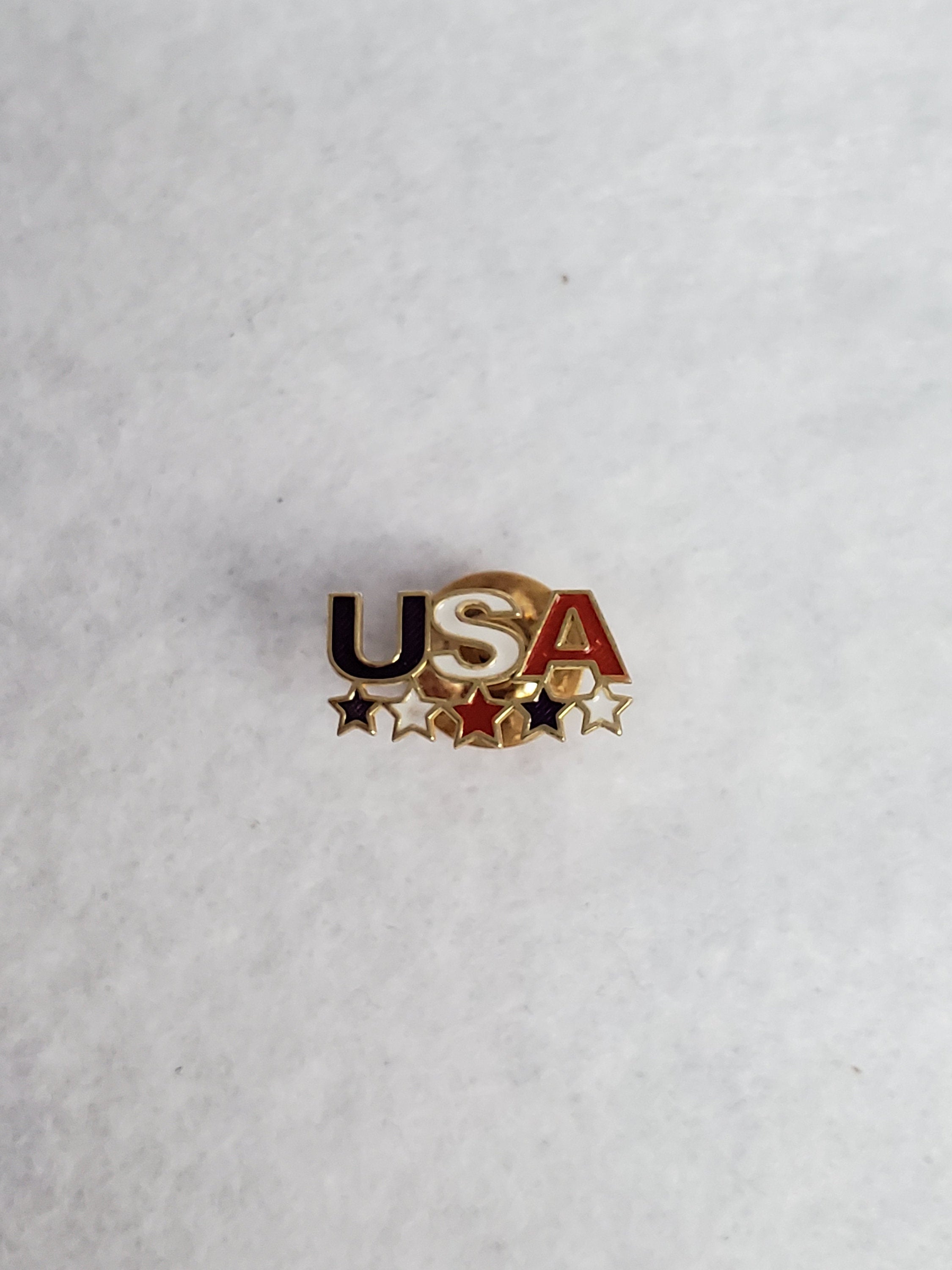 Red, White, & Blue USA enamel Pin with Stars