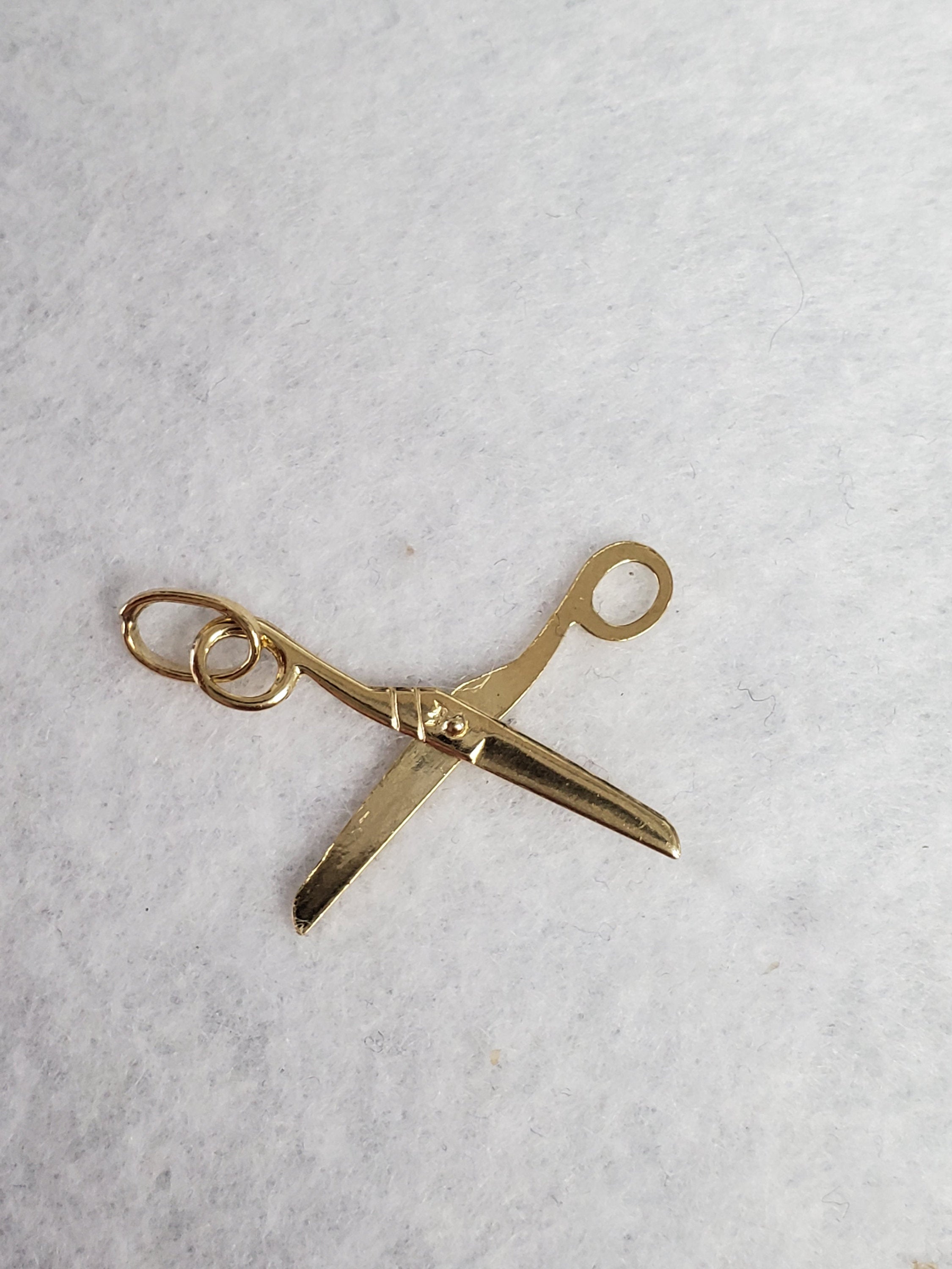 Scissor Hairdresser Charm/Pendant 14k Yellow Gold