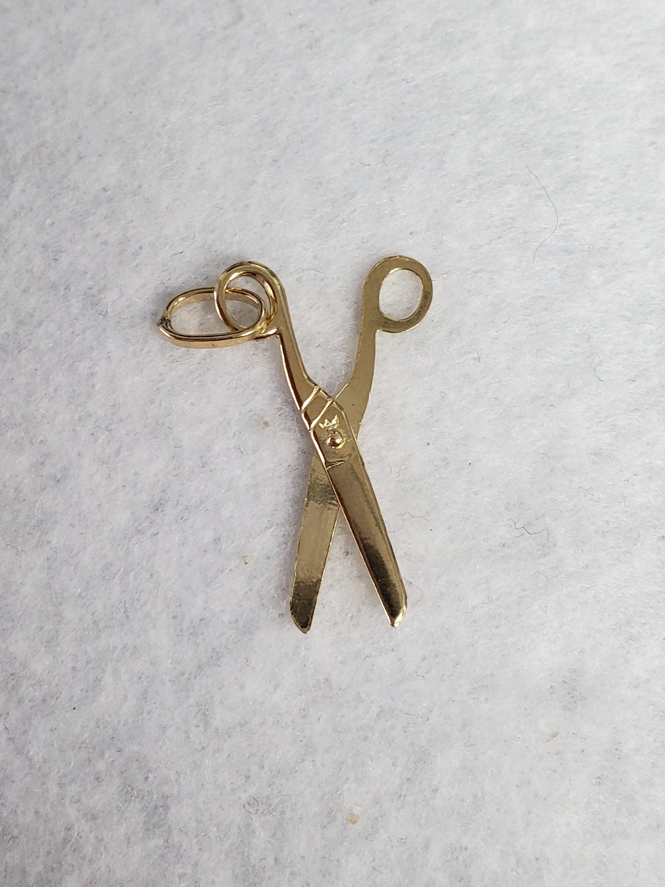 Scissor Hairdresser Charm/Pendant 14k Yellow Gold