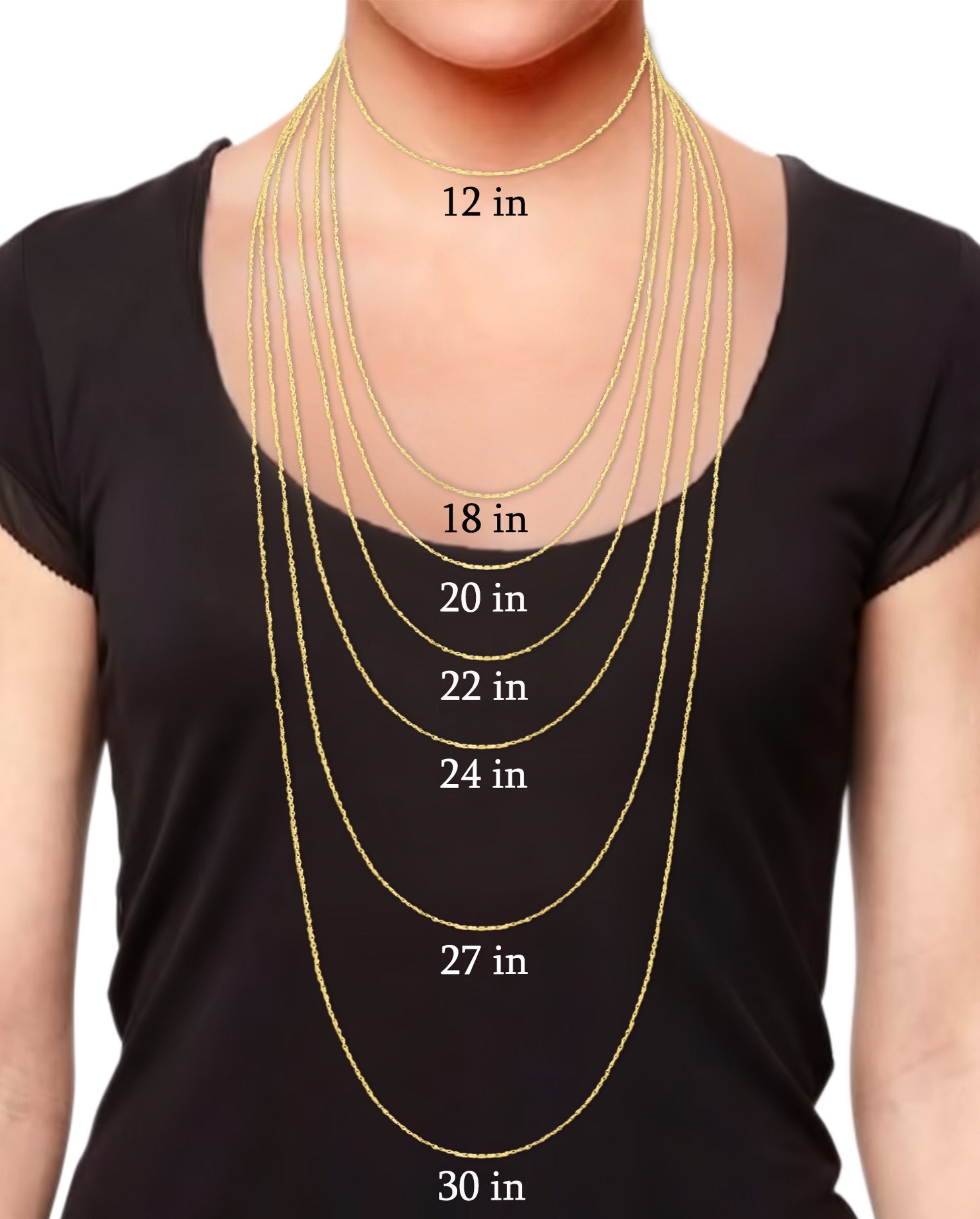 1.4MM 14K Solid Gold Rope Chain Yellow Gold or White Gold