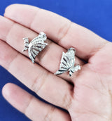 Butterfly Diamond Earrings 1.00cttw 14K White Gold