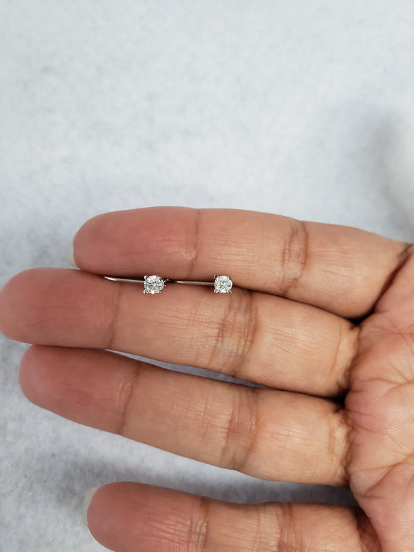 Kidney Wire Diamond Earrings .28cttw 14k White Gold