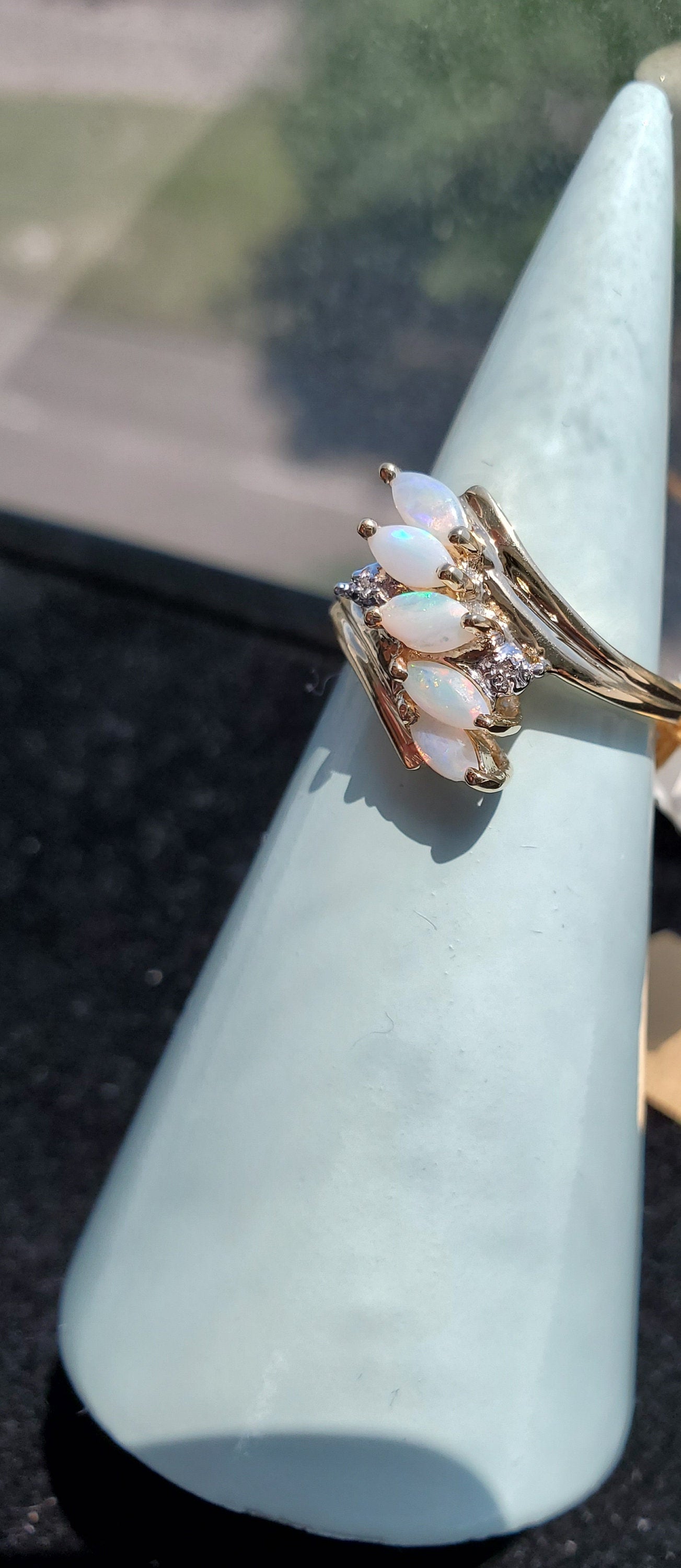 Marquise Opal Ring 14k Yellow Gold