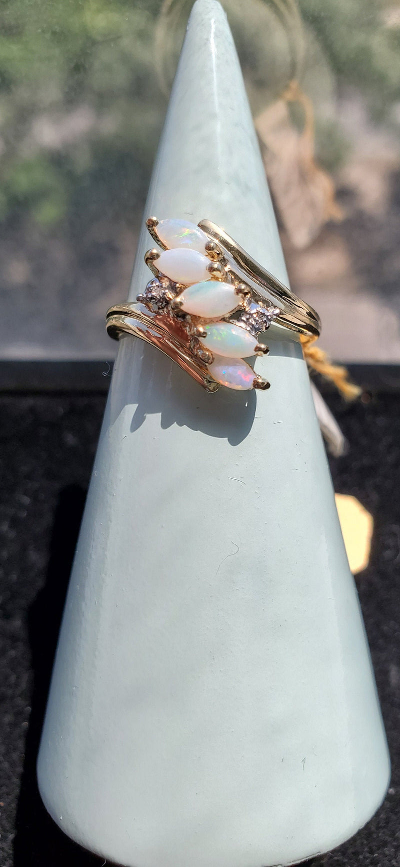 Marquise Opal Ring 14k Yellow Gold