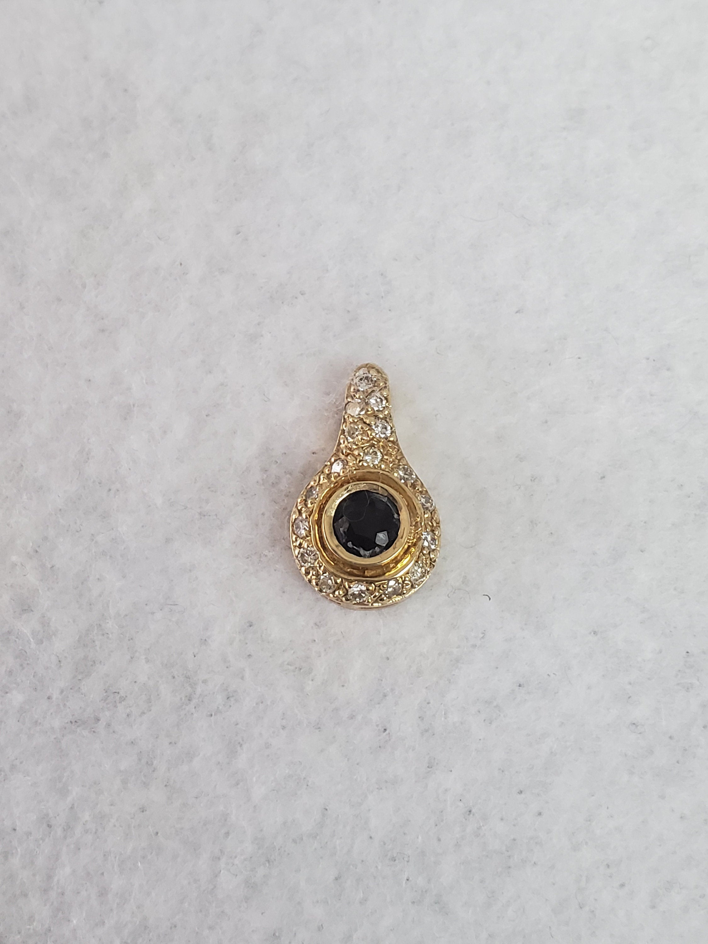 Sapphire Diamond Pendant .54cttw 14k Yellow Gold