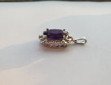 Vintage Amethyst Pendant 7.77cttw 14k White Gold