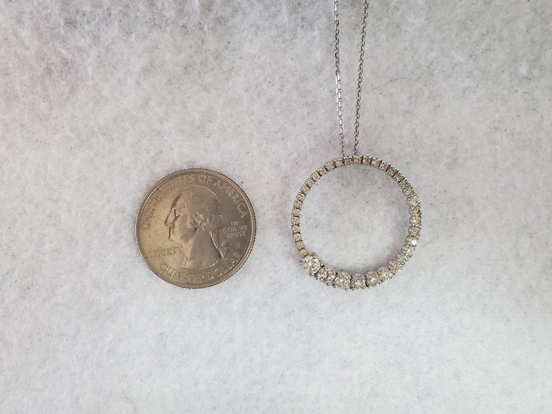 Journey Circle of Life Diamond Necklace 1.20ttw 14k White Gold
