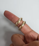 29mm White & Rose Diamond Cut Hoops 14k Gold