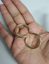 Small Gold Polished Hoops 28mm 14k Yellow Gold