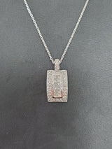 Princess Cut Diamond Necklace .59cttw 18k White Gold
