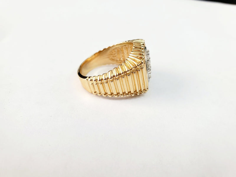 Men's Diamond Cluster Ring .75cttw 14k Yellow Gold