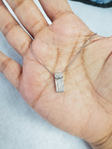 Princess Cut Diamond Cluster Necklace .70cttw 18k White Gold