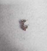 Pink Sapphire Diamond Flower Earrings .61cttw 14k White Gold