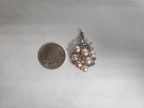 Freshwater Pink Pearl & Diamond Pendant .24cttw 14k White Gold