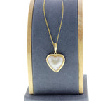 Mother of Pearl Heart Shaped Pendant 14k Yellow Gold