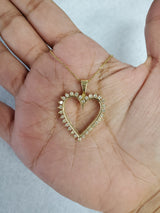 Diamond Cutout Heart Pendant .65cttw 14k Yellow Gold