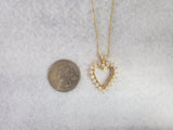 Diamond Cutout Heart Necklace 1.37cttw 14k Yellow Gold