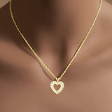 Diamond Heart Shaped Necklace 1.20cttw 14k Yellow Gold