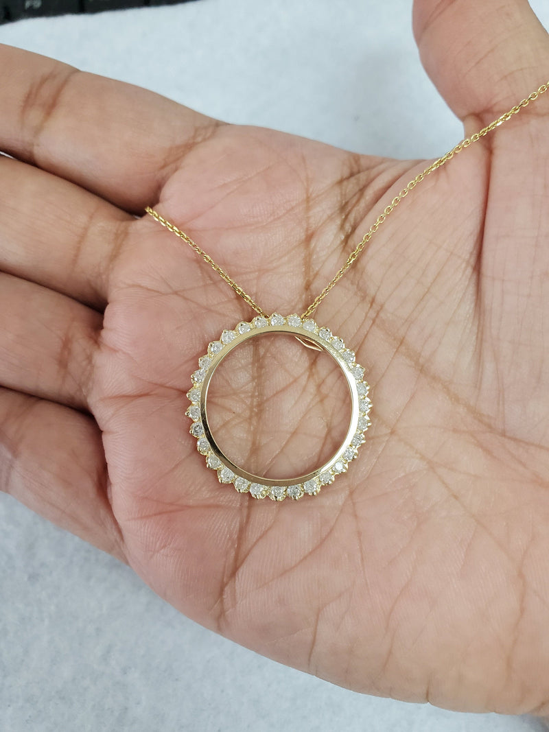 Circle of Life Diamond Pendant 1.00cttw 14k Yellow Gold