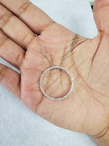 Circle of Life Diamond Pendant .75cttw 14k White Gold