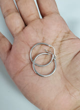 Thin White Gold Hoops